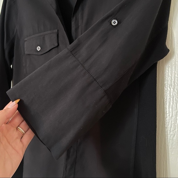 James Perse Slub Side Panel Button Front Shirt in Black Size 2 - Picture 8 of 14